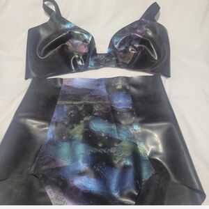 Black and Iridescent Two-Piece Set